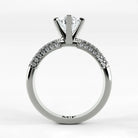 Anillo de Compromiso Corona - Oval en oro blanco - vista 3