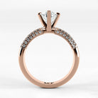 Anillo de Compromiso Corona - Oval en oro rosa - vista 3