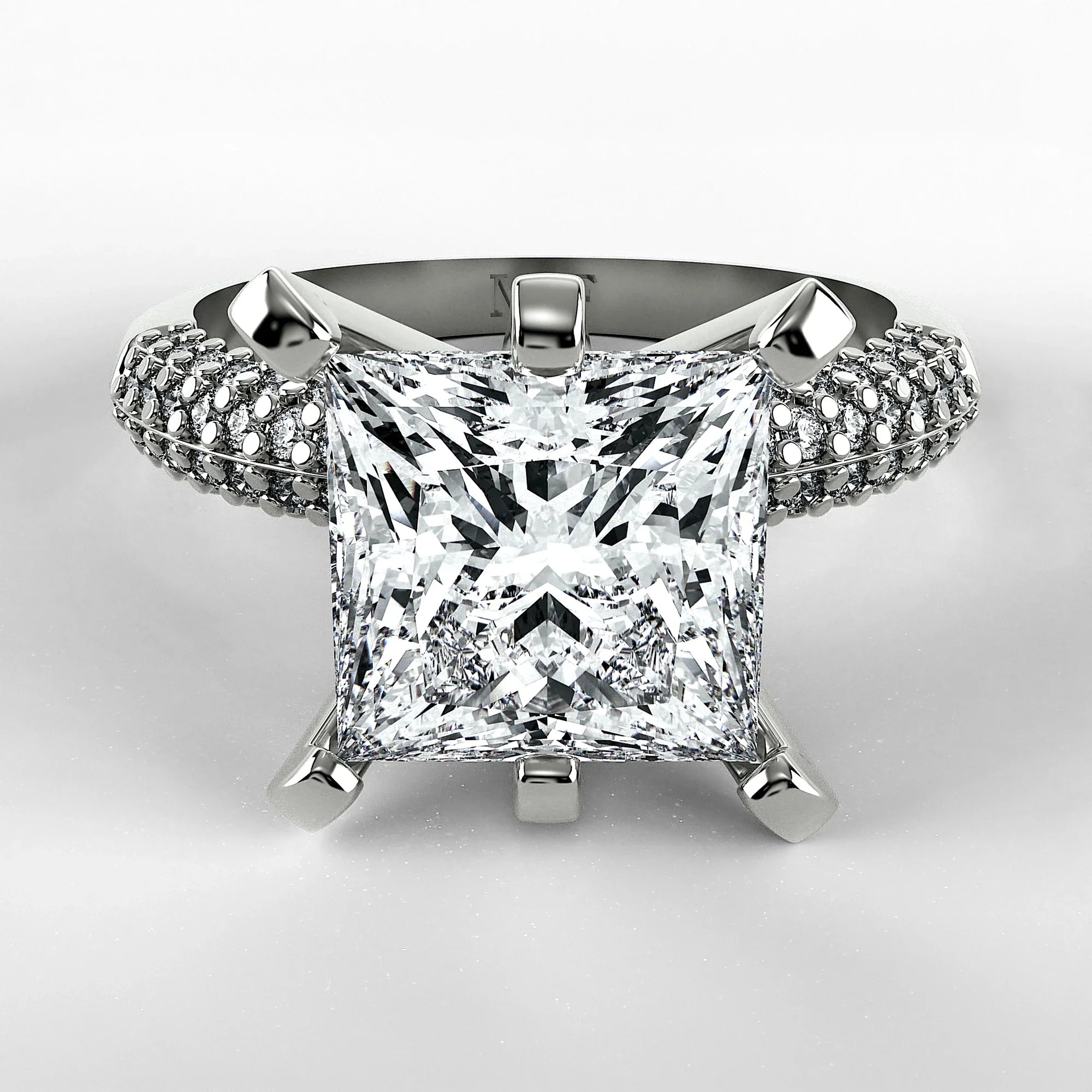Anillo de Compromiso Corona - Princess en oro blanco - vista 1