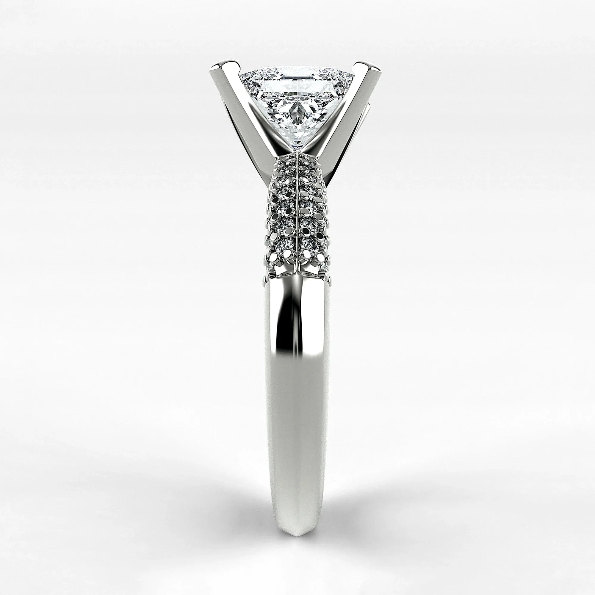 Anillo de Compromiso Corona - Princess en oro blanco - vista 2
