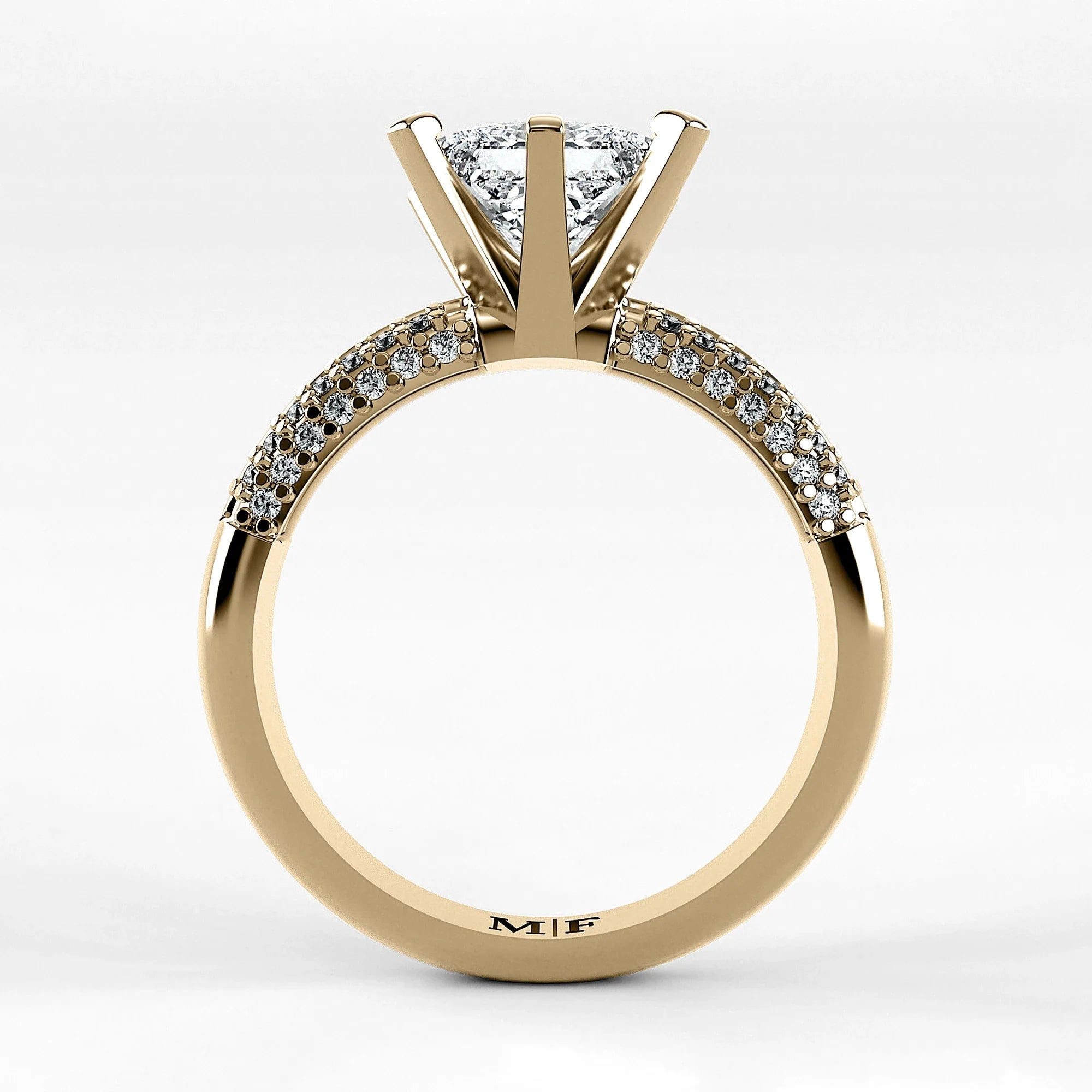 Anillo de Compromiso Corona - Princess en oro amarillo - vista 3