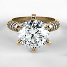 Anillo de Compromiso Corona - Redondo en oro amarillo - vista 1
