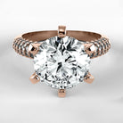 Anillo de Compromiso Corona - Redondo en oro rosa - vista 1