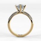 Anillo de Compromiso Corona - Redondo en oro amarillo - vista 3