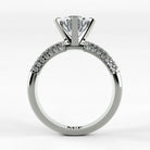 Anillo de Compromiso Corona - Redondo en oro blanco - vista 3
