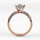 Anillo de Compromiso Corona - Redondo en oro rosa - vista 3
