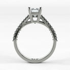Anillo de Compromiso Destello - Esmeralda en oro blanco - vista 3