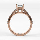 Anillo de Compromiso Destello - Esmeralda en oro rosa - vista 3