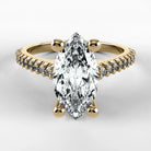 Anillo de Compromiso Destello - Marquesa en oro amarillo - vista 1