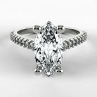 Anillo de Compromiso Destello - Marquesa en oro blanco - vista 1