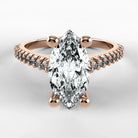 Anillo de Compromiso Destello - Marquesa en oro rosa - vista 1