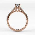 Anillo de Compromiso Destello - Marquesa en oro rosa - vista 3