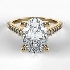 Anillo de Compromiso Destello - Oval en oro amarillo - vista 1