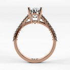 Anillo de Compromiso Destello - Oval en oro rosa - vista 3