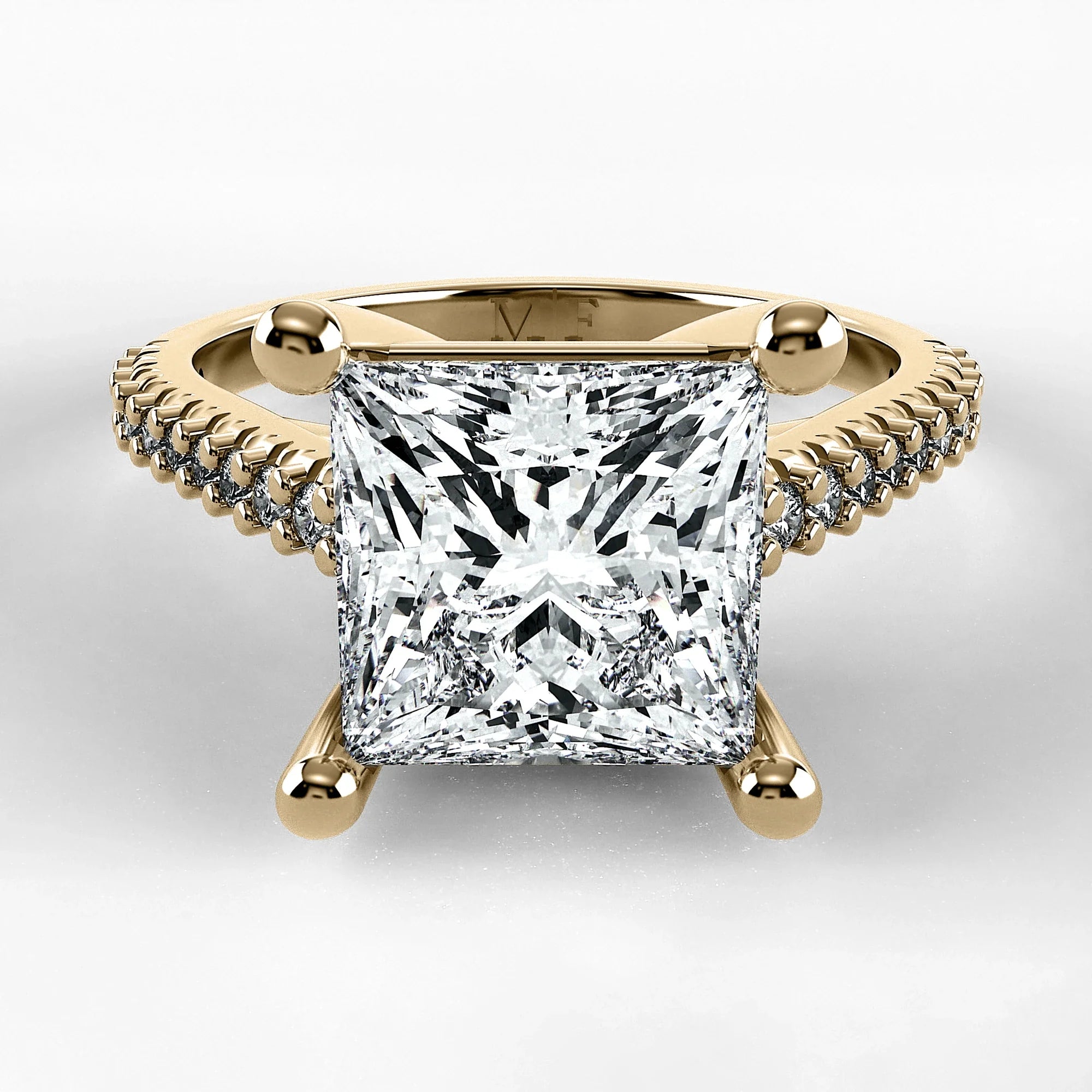 Anillo de Compromiso Destello - Princess en oro amarillo - vista 1