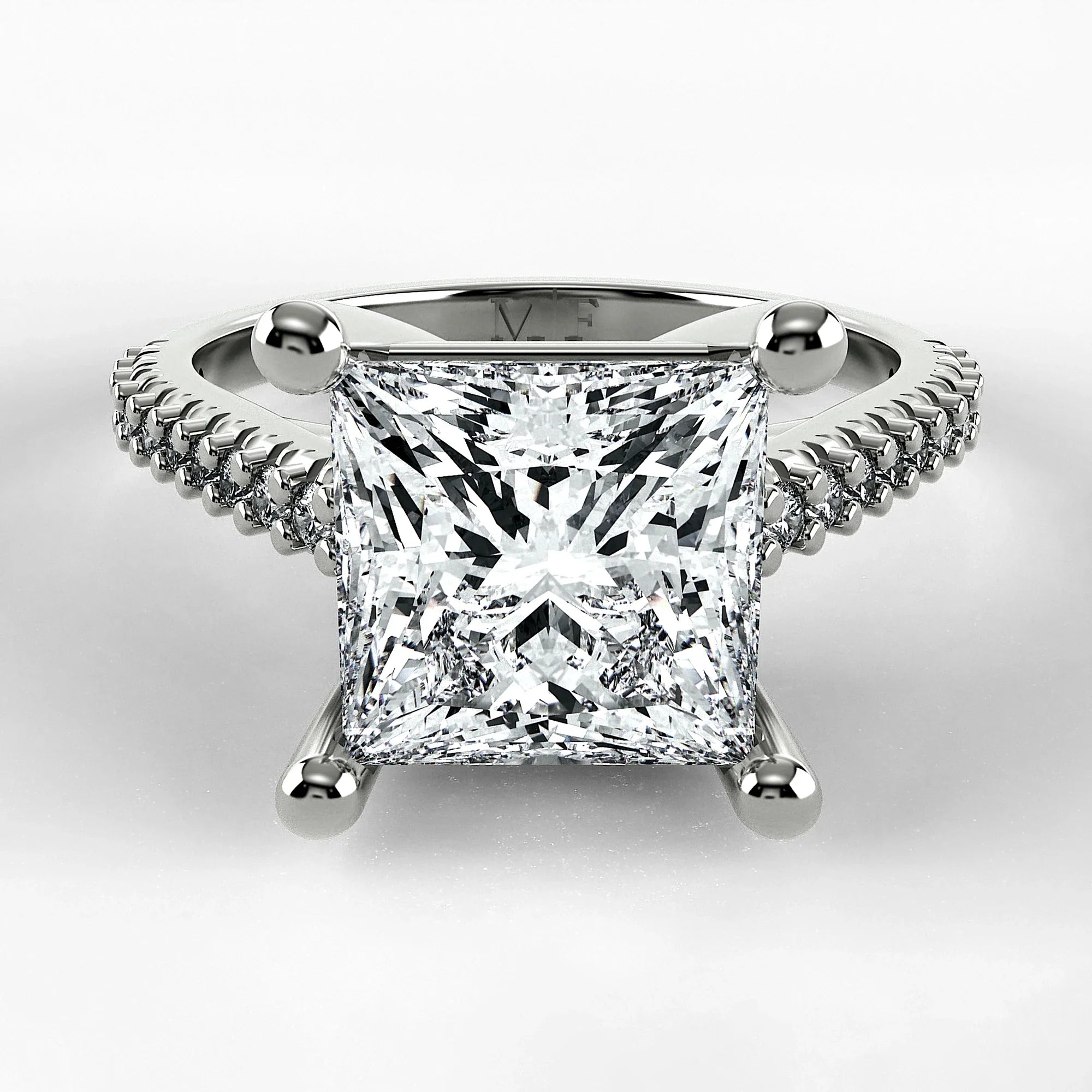Anillo de Compromiso Destello - Princess en oro blanco - vista 1