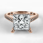 Anillo de Compromiso Destello - Princess en oro rosa - vista 1