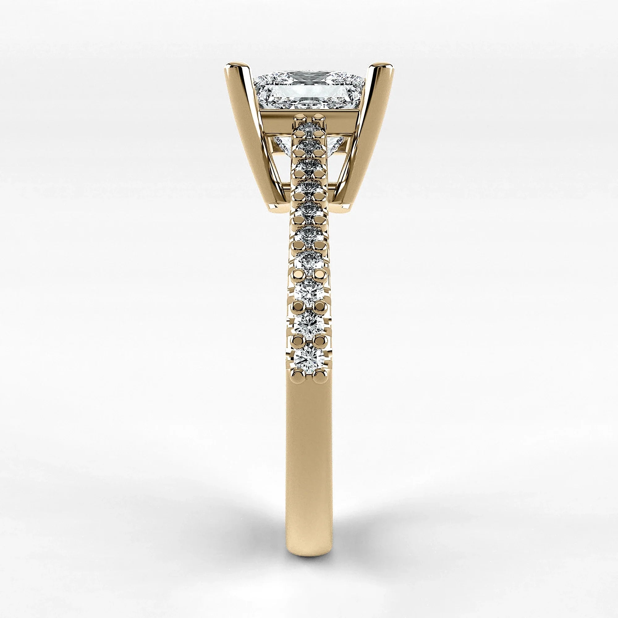 Anillo de Compromiso Destello - Princess en oro amarillo - vista 2