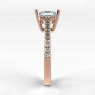 Anillo de Compromiso Destello - Princess en oro rosa - vista 2