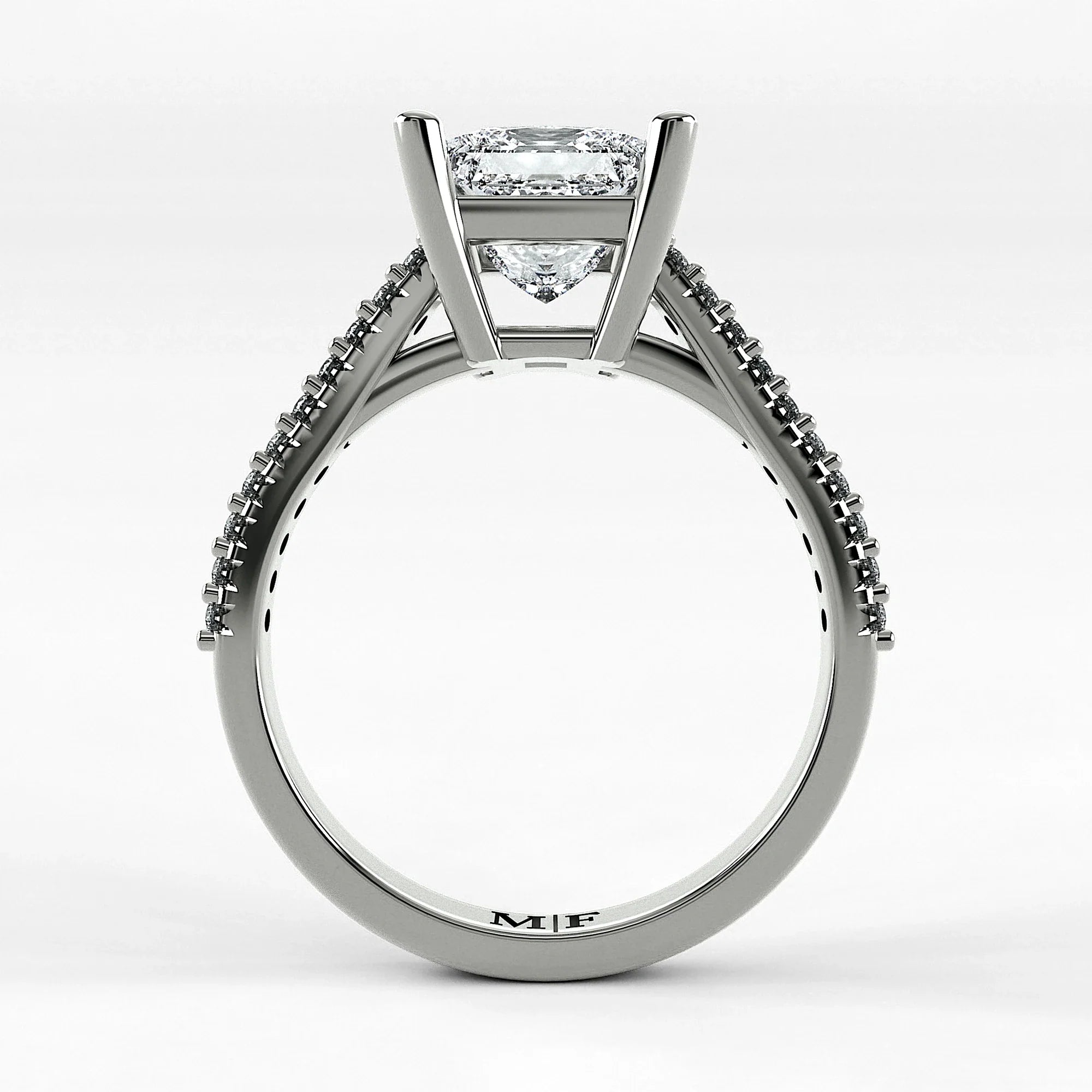 Anillo de Compromiso Destello - Princess en oro blanco - vista 3