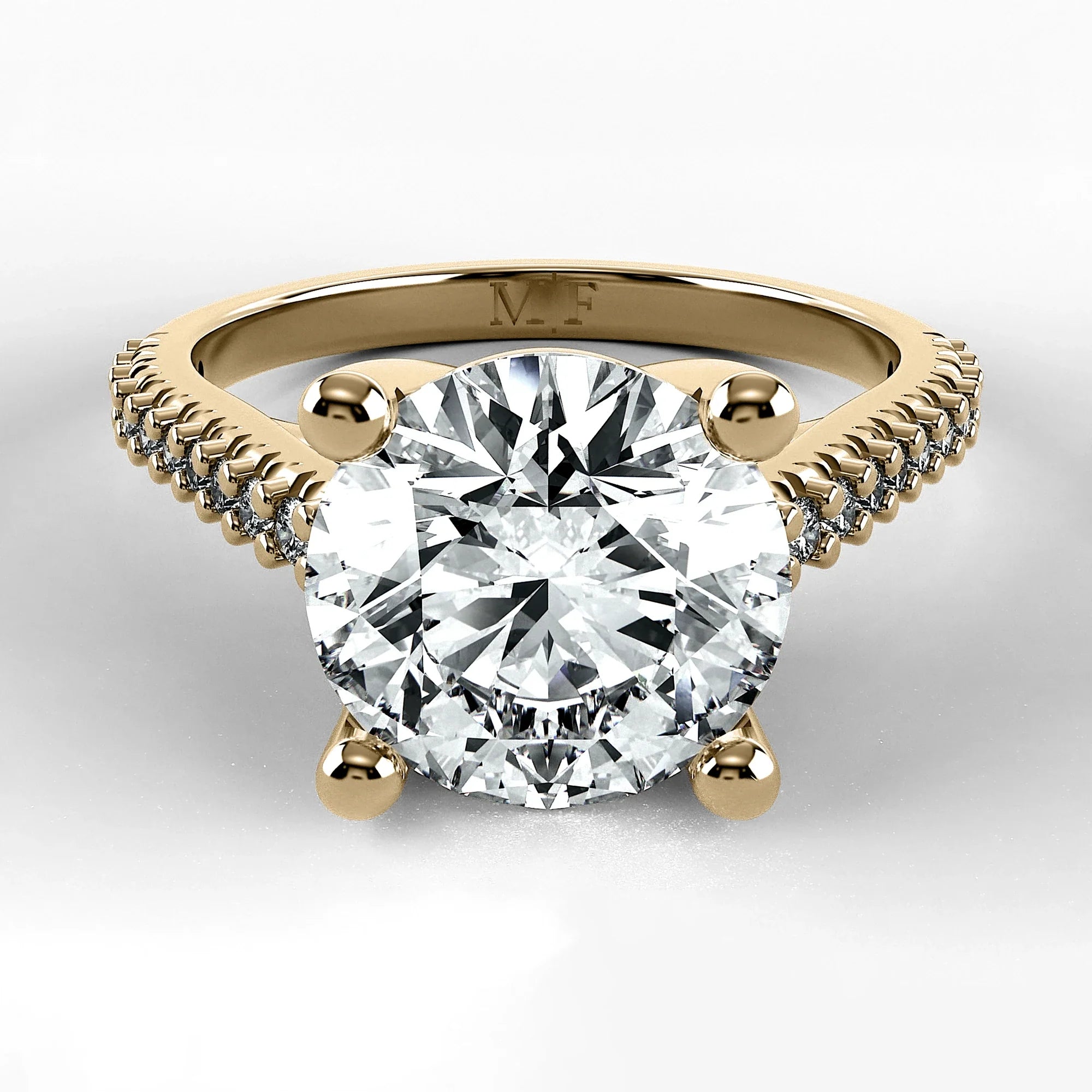 Anillo de Compromiso Destello - Redondo en oro amarillo - vista 1