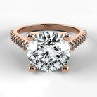 Anillo de Compromiso Destello - Redondo en oro rosa - vista 1