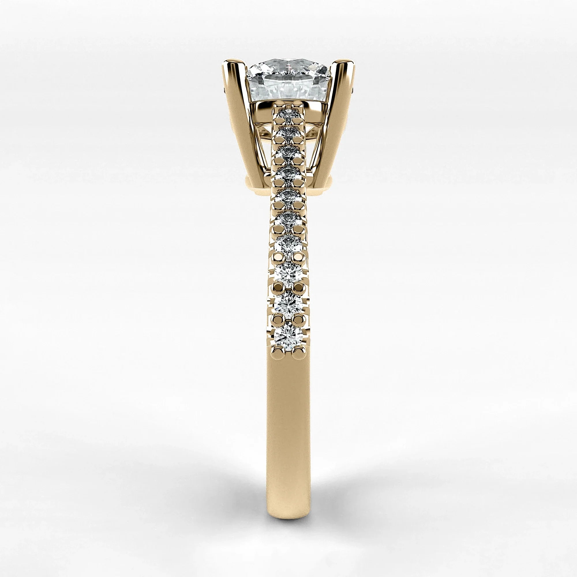 Anillo de Compromiso Destello - Redondo en oro amarillo - vista 2