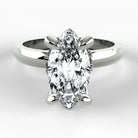 Anillo de Compromiso Radiante - Marquesa en oro blanco - vista 1