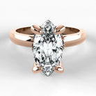 Anillo de Compromiso Radiante - Marquesa en oro rosa - vista 1