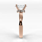 Anillo de Compromiso Radiante - Marquesa en oro rosa - vista 2