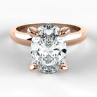 Anillo de Compromiso Radiante - Oval en oro rosa - vista 1