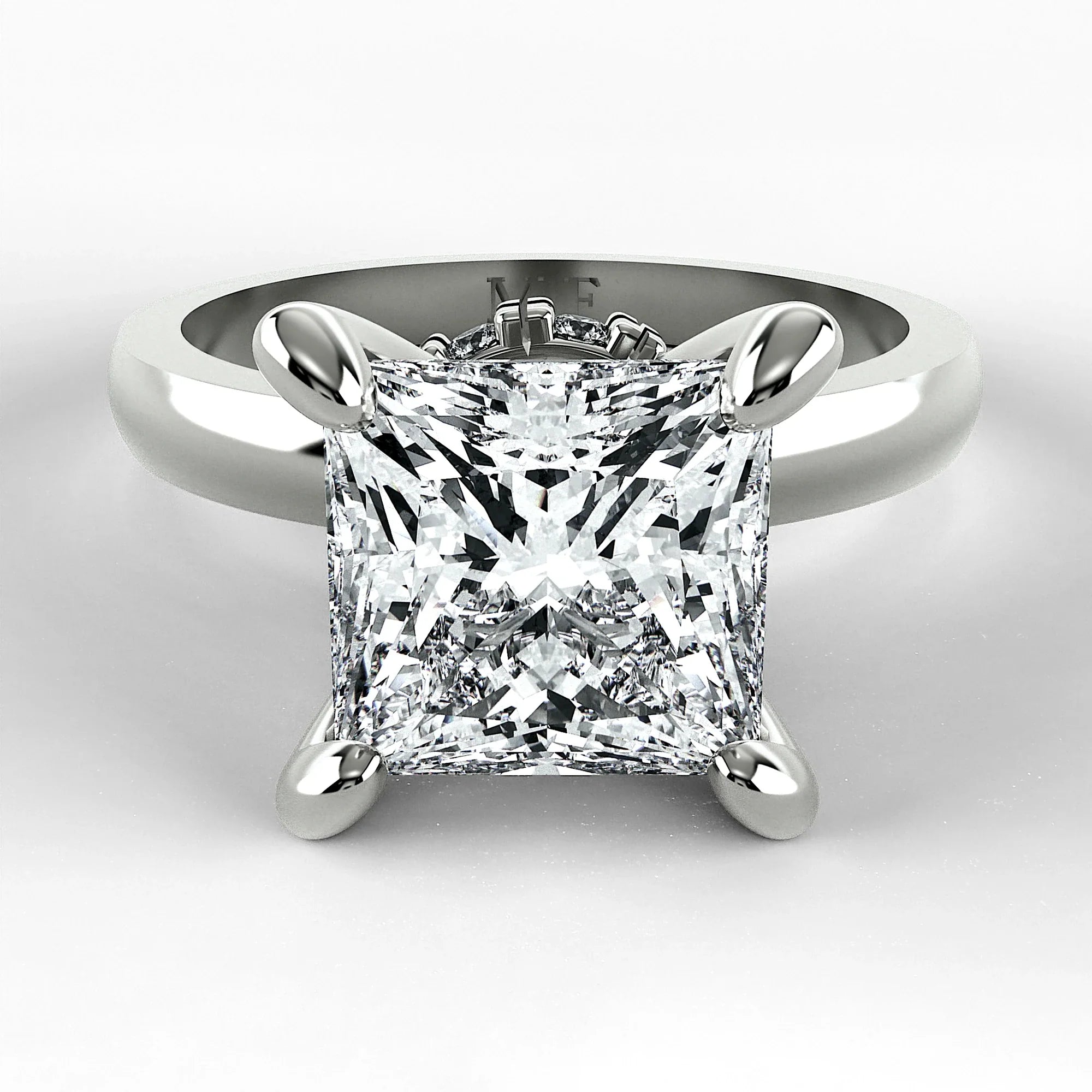 Anillo de Compromiso Radiante - Princess en oro blanco - vista 1