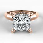 Anillo de Compromiso Radiante - Princess en oro rosa - vista 1