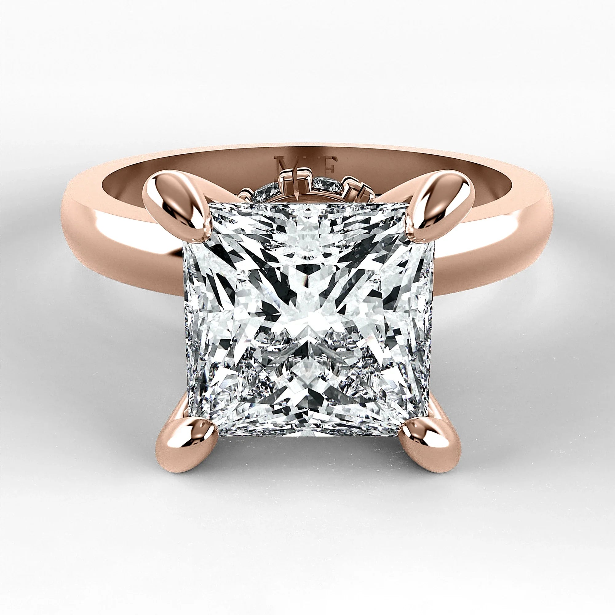 Anillo de Compromiso Radiante - Princess en oro rosa - vista 1