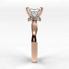Anillo de Compromiso Radiante - Princess en oro rosa - vista 2