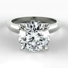 Anillo de Compromiso Radiante - Redondo en oro blanco - vista 1
