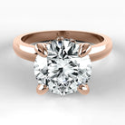Anillo de Compromiso Radiante - Redondo en oro rosa - vista 1
