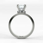 Anillo de Compromiso Radiante - Redondo en oro blanco - vista 3