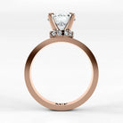 Anillo de Compromiso Radiante - Redondo en oro rosa - vista 3