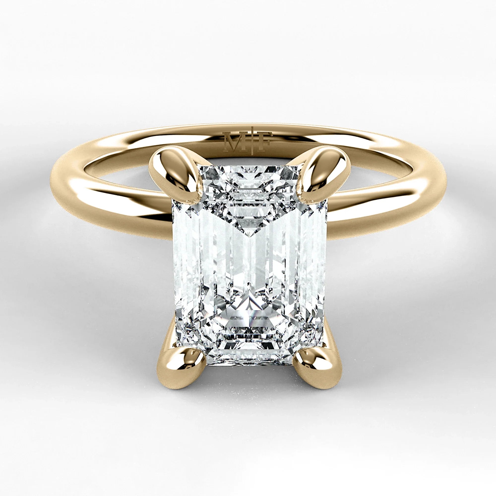 Anillo de Compromiso Esencia - Esmeralda en oro amarillo - vista 1
