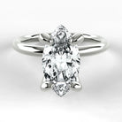 Anillo de Compromiso Esencia - Marquesa en oro blanco - vista 1