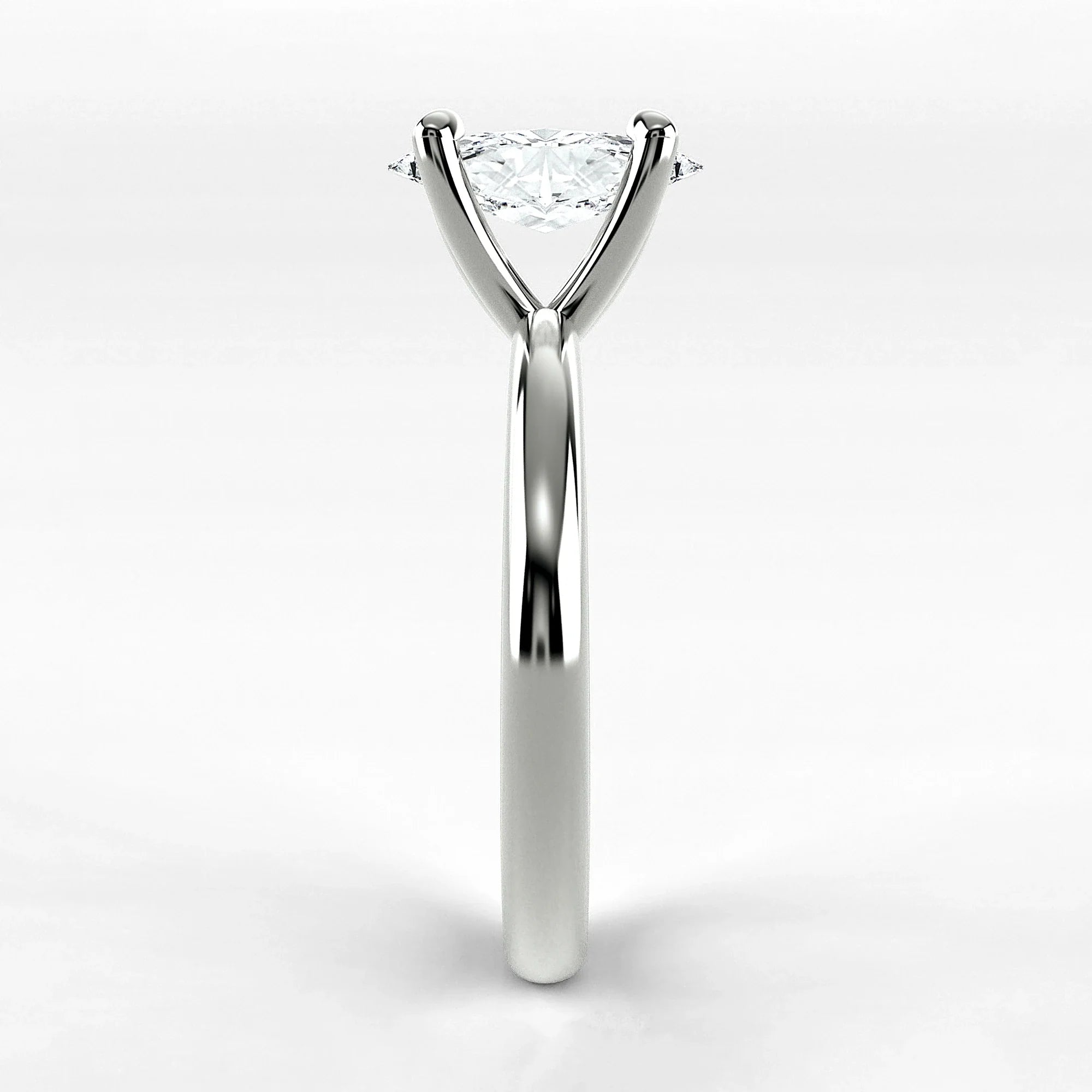 Anillo de Compromiso Esencia - Marquesa en oro blanco - vista 2