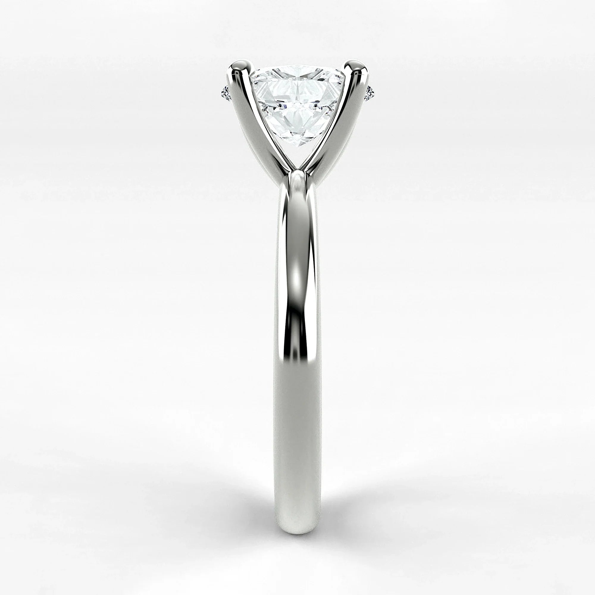 Anillo de Compromiso Esencia - Oval en oro blanco - vista 2