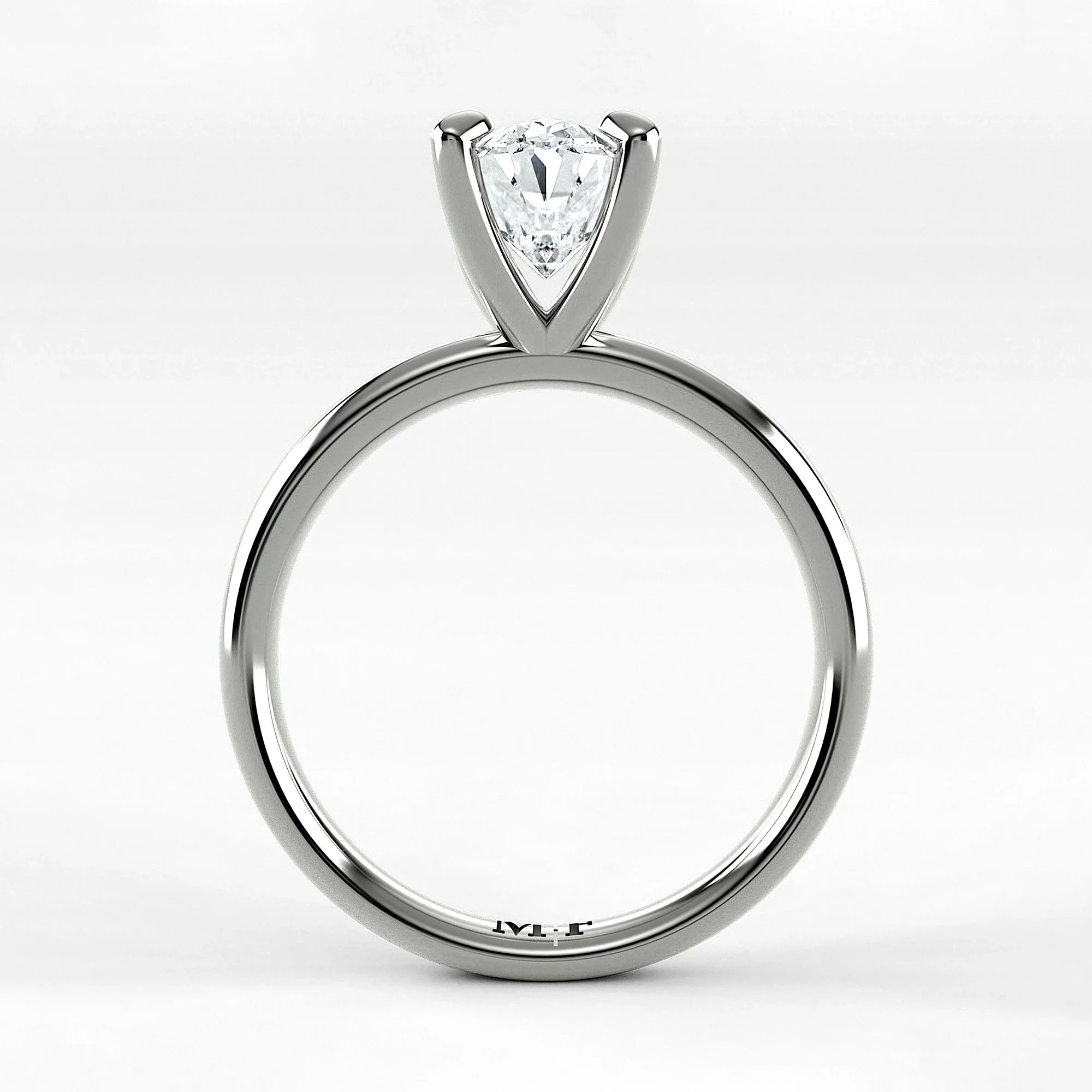 Anillo de Compromiso Esencia - Oval en oro blanco - vista 3