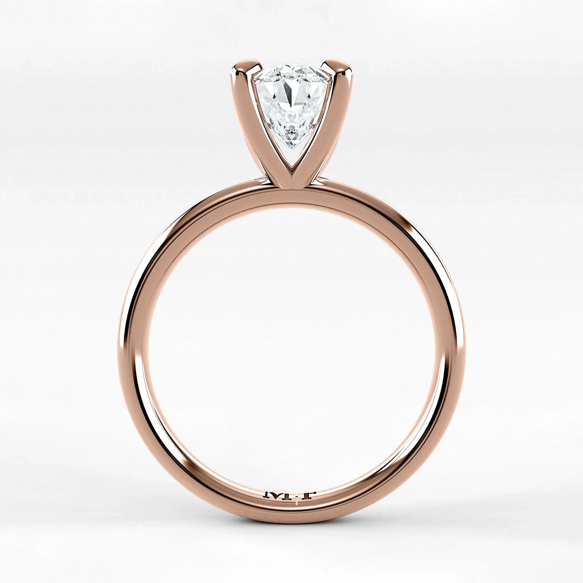Anillo de Compromiso Esencia - Oval en oro rosa - vista 3