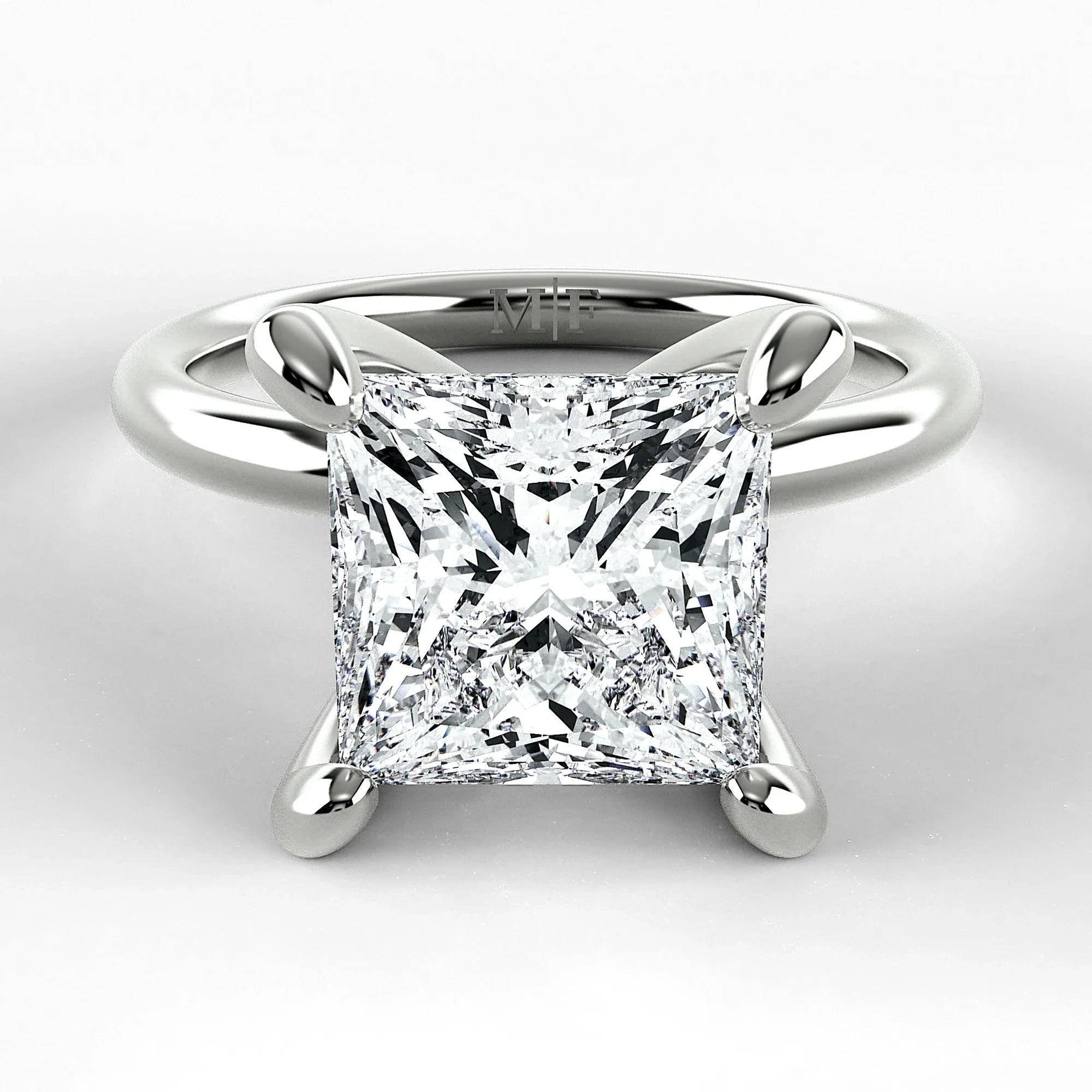 Anillo de Compromiso Esencia - Princess en oro blanco - vista 1