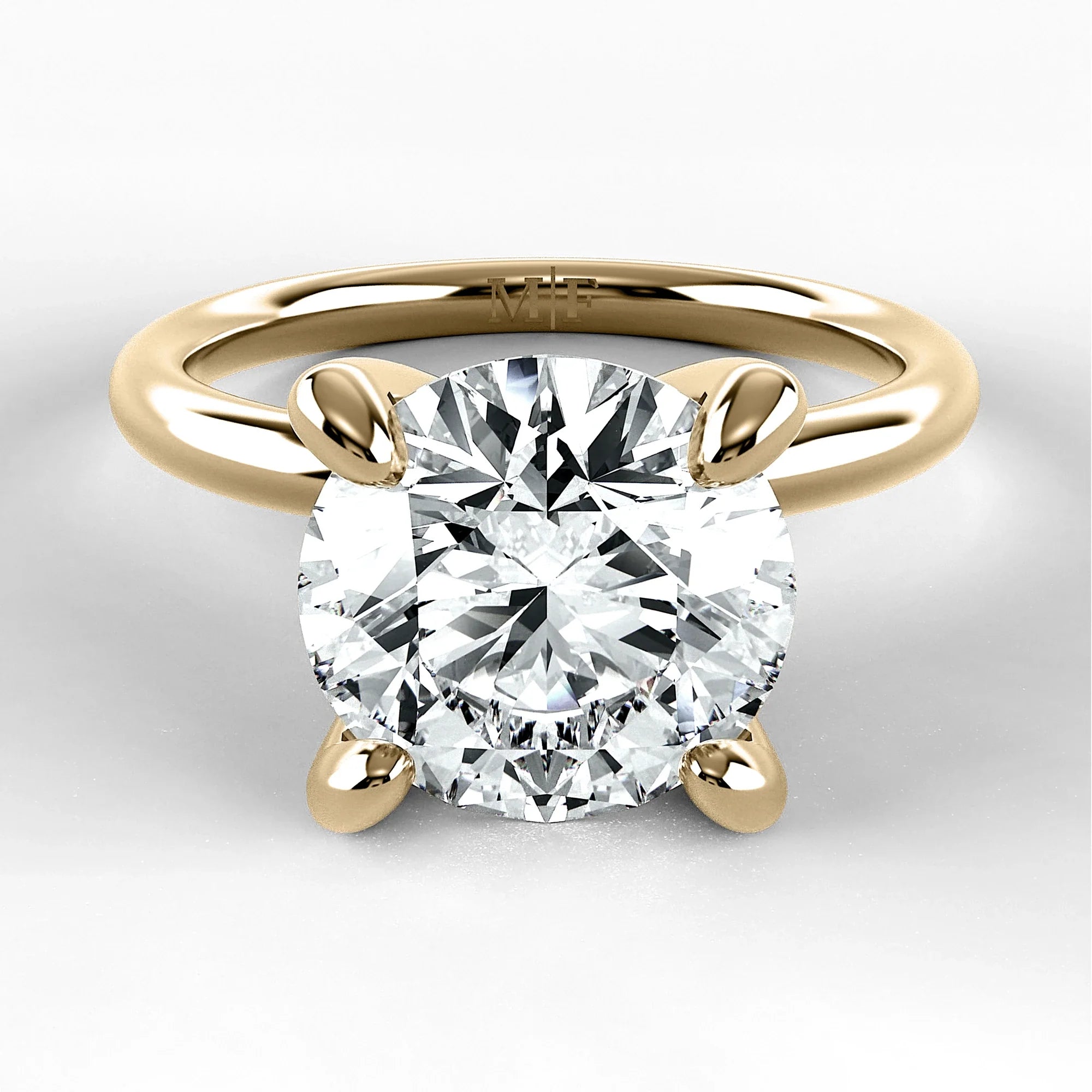 Anillo de Compromiso Esencia - Redondo en oro amarillo - vista 1