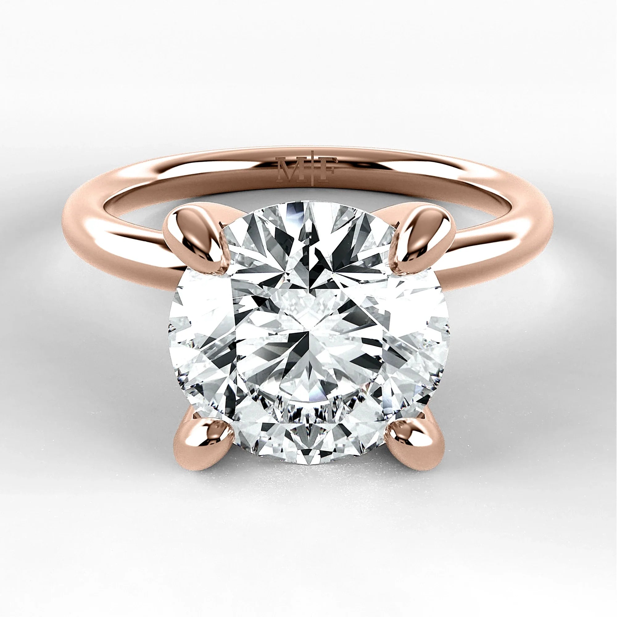 Anillo de Compromiso Esencia - Redondo en oro rosa - vista 1