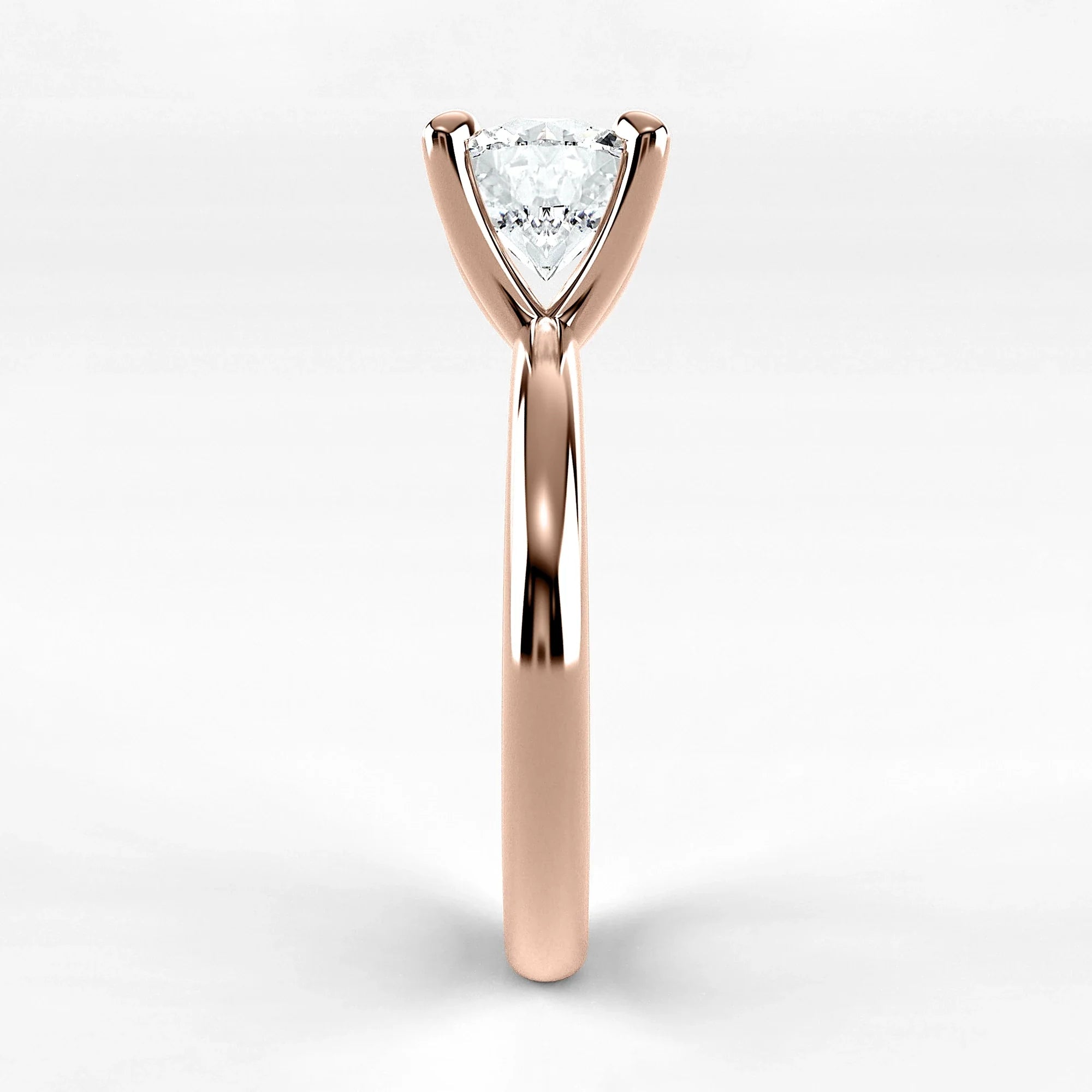 Anillo de Compromiso Esencia - Redondo en oro rosa - vista 2