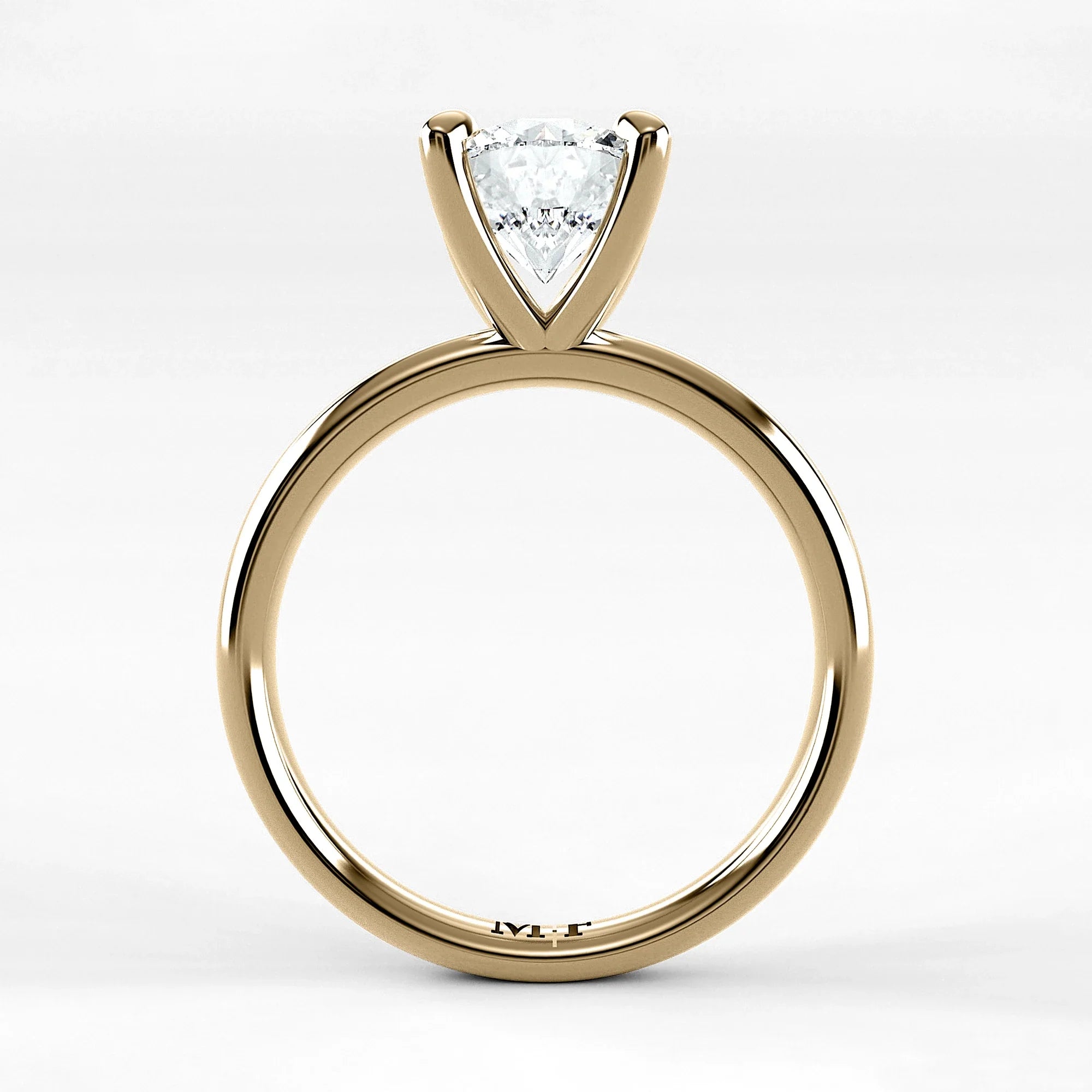 Anillo de Compromiso Esencia - Redondo en oro amarillo - vista 3